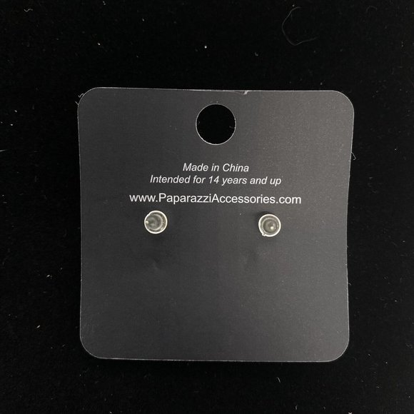 Paparazzi Fashion Jewelry Teardrop Blue Oil Spill Iridescent Post Earrings - Picture 2 of 2